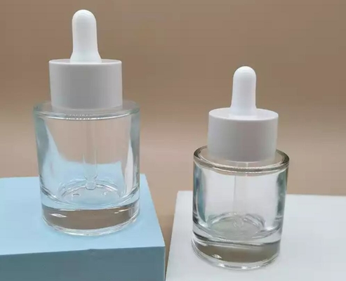 Glass Cylinder Dropper Bottle 15ml  30ml 40ml And 50ml With White Cap Thickness Base