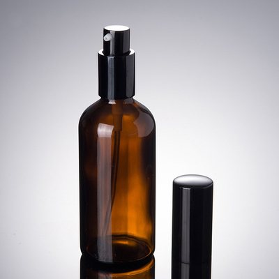 30ml Brown Glass Lotion Sub Bottle Essence Liquid Oil Pressing With Anodized Aluminum Head