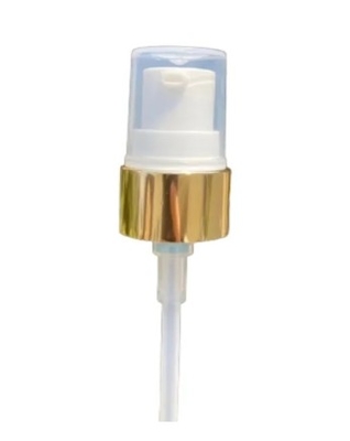 24/410 Lotion Pump Cosmetic Refillable Gold White Aluminum Plastic Smooth Cream Pump Treatment Pump With Cover