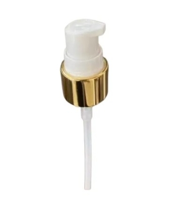24/410 Lotion Pump Cosmetic Refillable Gold White Aluminum Plastic Smooth Cream Pump Treatment Pump With Cover