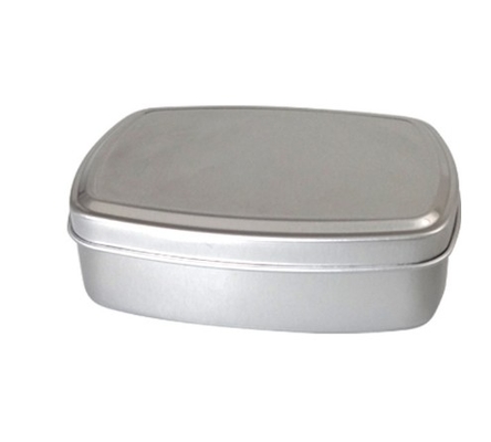 130g 96 * 70 * 29 Silver Square Aluminum Box For Soap Fragrance Ointment Medicine Packaging Metal Packaging Box