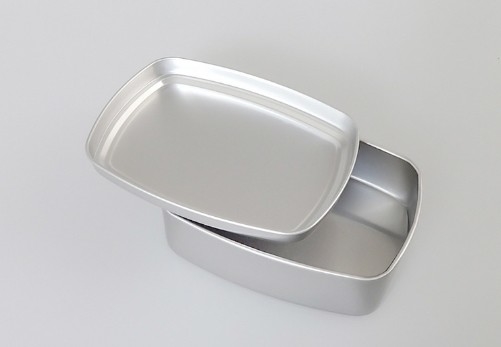 130g 96 * 70 * 29 Silver Square Aluminum Box For Soap Fragrance Ointment Medicine Packaging Metal Packaging Box