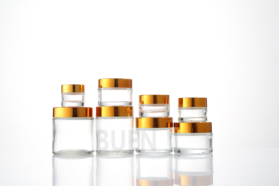 5g Empty Clear Glass Cosmetic Jars Electroplating For Eye Cream Packaging