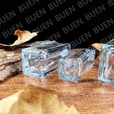 Square Luxury Glass Perfume Bottle 118mm Empty Glass Cosmetic Bottles 1oz
