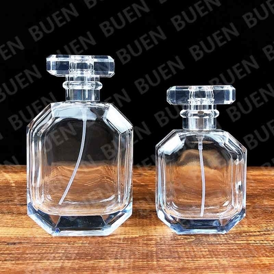 Crimp Neck Glass Spray Perfume Bottles Screen Printing Long Square