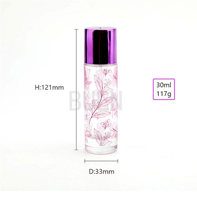 Refillable Glass Perfume Bottle Pump Sprayer  ,  Cylinder 1oz Perfume Bottle