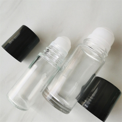 Oval Glass Roller Bottles Customized Color For perfume 15ml / 20ml / 50ml