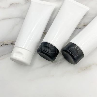 Matte White PE Plastic Cosmetic Tube Customized Printing With Flip Top Cover