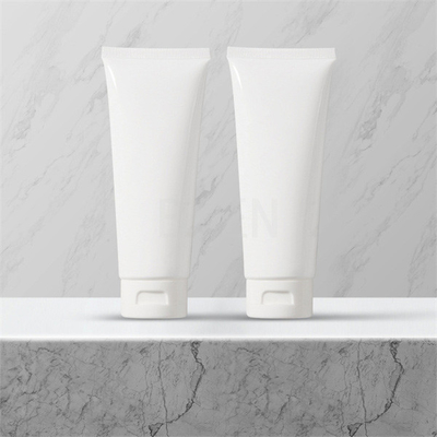Matte White PE Plastic Cosmetic Tube Customized Printing With Flip Top Cover