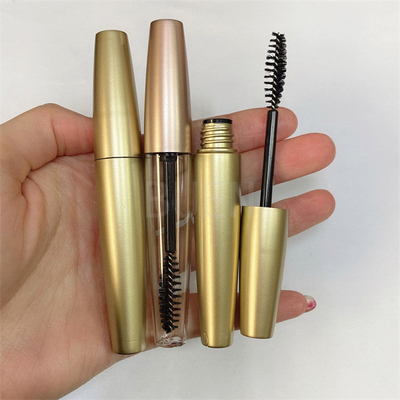 Oval Shaped Matte Rose Gold Mascara Tube With Wand Plastic PETG 7ml