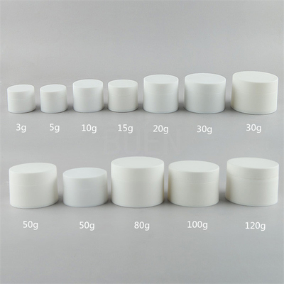 Matt White black pink plastic cosmetic cream jar container double wall jars