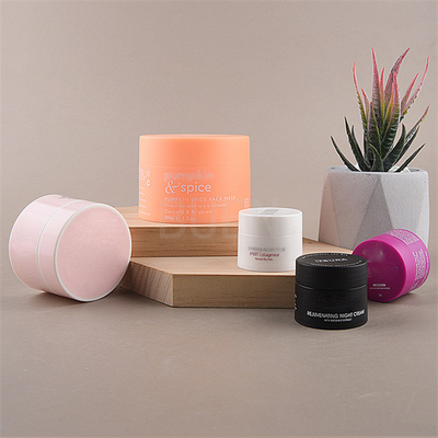 Matt White black pink plastic cosmetic cream jar container double wall jars
