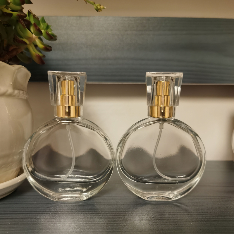 Smooth Surface Oblate Glass Perfume Bottle 30ml 50ml 100ml
