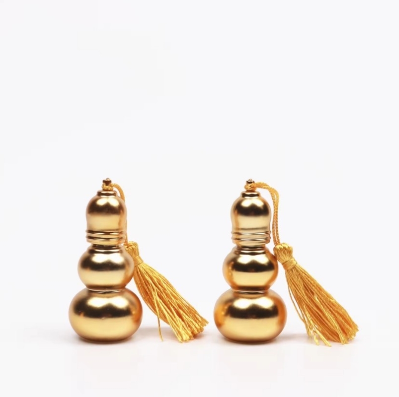 Customize  6ml Empty Golden UV Glass Perfume Roller Ball Bottle
