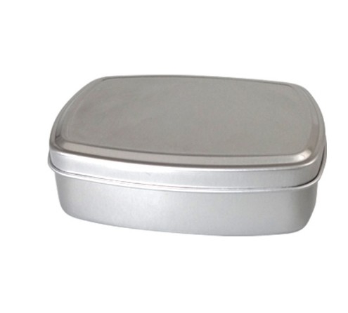 130g 96 * 70 * 29 Silver Square Aluminum Box For Soap Fragrance Ointment Medicine Packaging Metal Packaging Box
