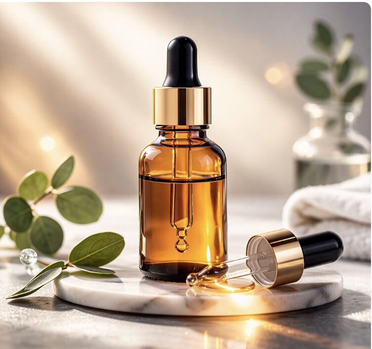 Amber Glass Dropper Bottle Featuring Printing Perfect for Essential Oils and Custom Label Solutions