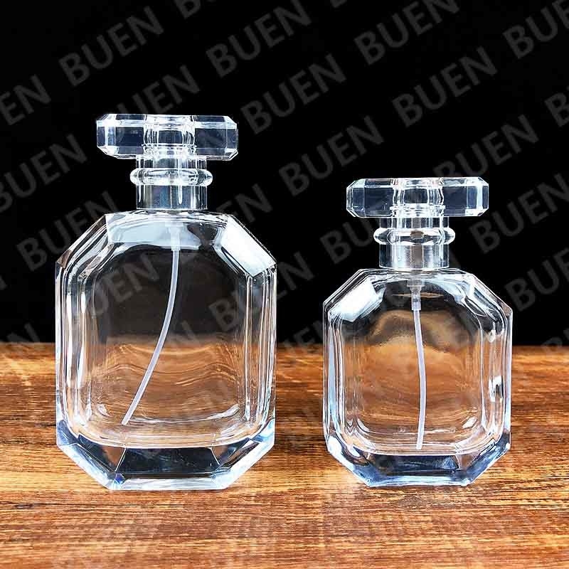 Crimp Neck Glass Spray Perfume Bottles Screen Printing Long Square