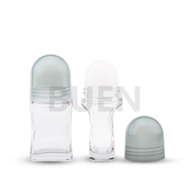 Frosted Glass Roll On Bottle Customized / Transparent / Amber Essential Oil Roller Bottle