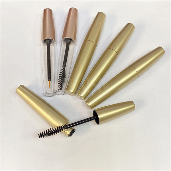 Oval Shaped Matte Rose Gold Mascara Tube With Wand Plastic PETG 7ml