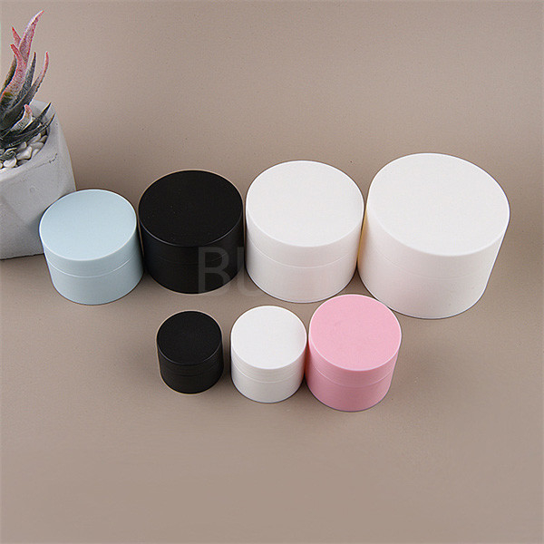 Matt White black pink plastic cosmetic cream jar container double wall jars